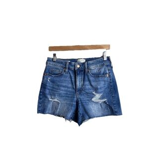 Universal Thread High Rise Distressed Midi Jean Shorts 6 28 De Trio Alto Women’s